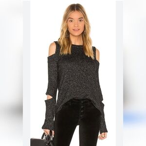 Generation Love Black Cold Shoulder Cashmere Sweater